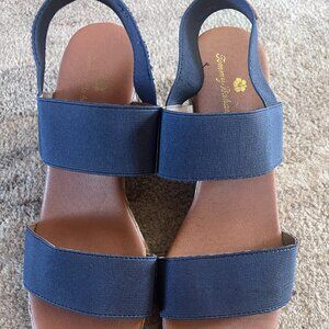 Tommy Bahama Sakura Wedge Sandals Blue Size 9M Women's